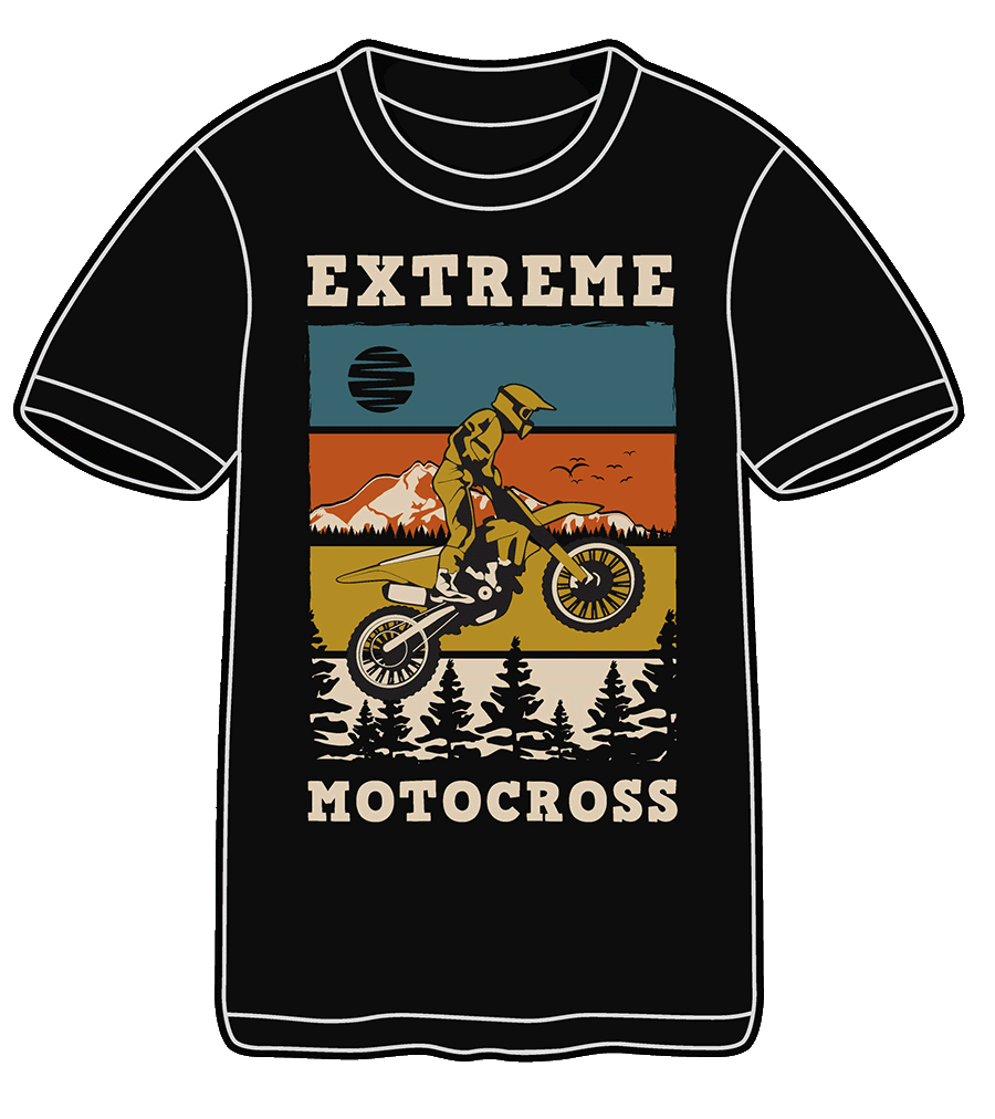 T-Shirt Sublimation Printing of a motocross
